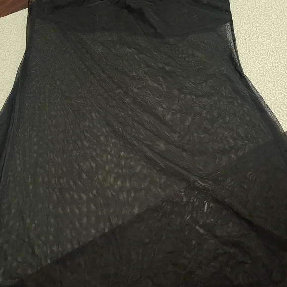 Victoria’s Secret Black Sheer Babydoll Nightgown with Gold Sequin Accent Y2K - Picture 6 of 11